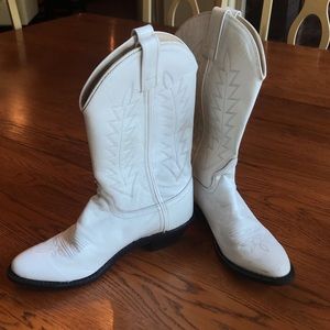 White Leather Cowboy Boots
